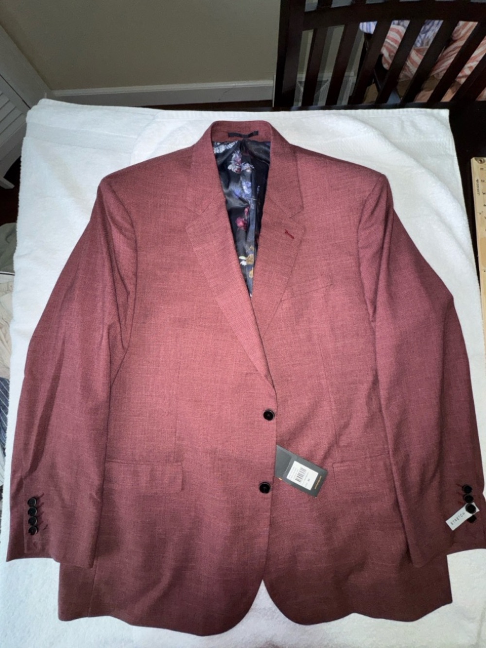 NWT Johnny Bigg Mens Stretch Blazer, Raspberry, Size 50